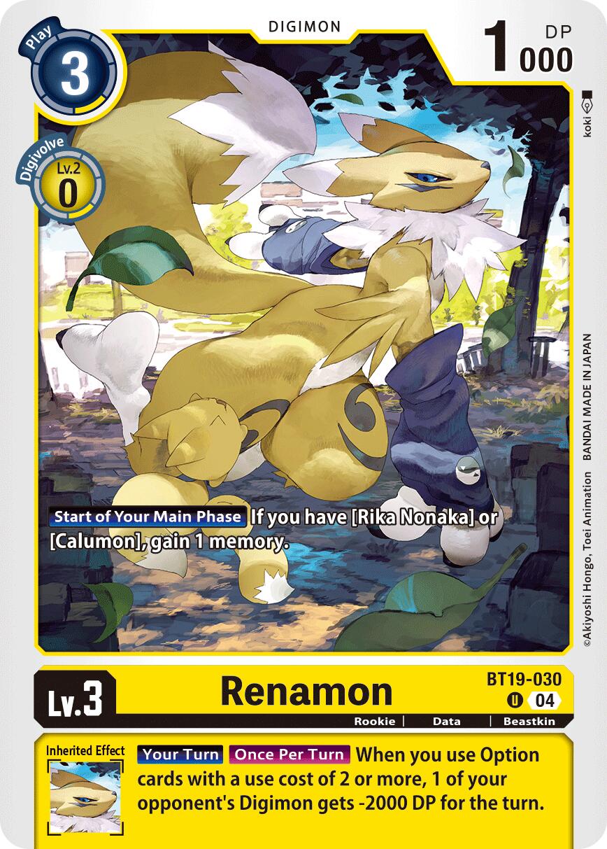 Renamon [BT19-030] [Release Special Booster Ver.2.5] | Card Merchant Takapuna