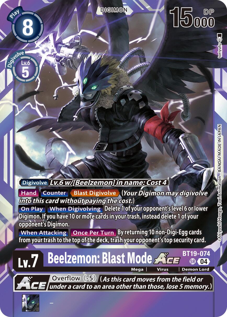 Beelzemon: Blast Mode ACE [BT19-074] [Release Special Booster Ver.2.5] | Card Merchant Takapuna