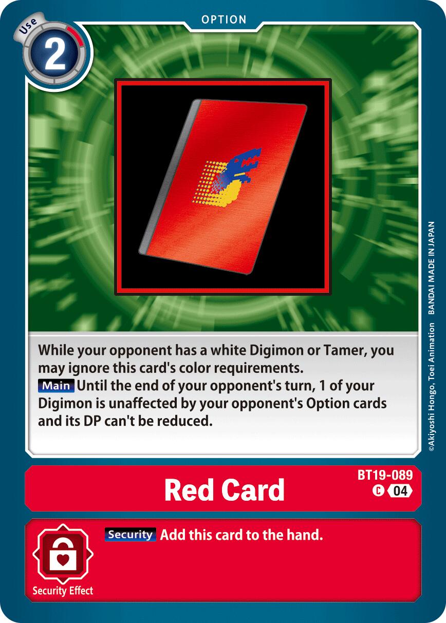 Red Card [BT19-089] [Release Special Booster Ver.2.5] | Card Merchant Takapuna