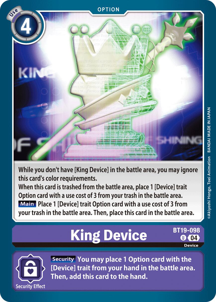 King Device [BT19-098] [Release Special Booster Ver.2.5] | Card Merchant Takapuna