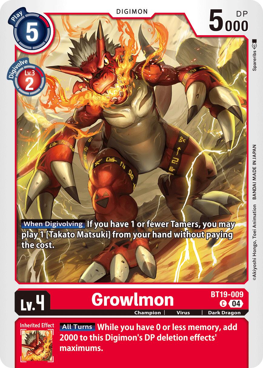 Growlmon [BT19-009] [Release Special Booster Ver.2.5] | Card Merchant Takapuna