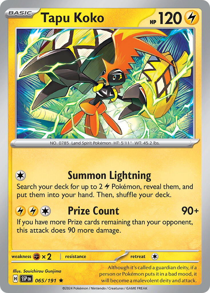 Tapu Koko (065/191) (Theme Deck Exclusive) [Scarlet & Violet: Surging Sparks] | Card Merchant Takapuna