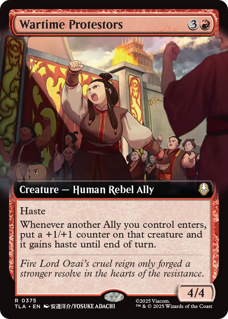 Wartime Protestors (Extended Art) [Avatar: The Last Airbender] | Card Merchant Takapuna
