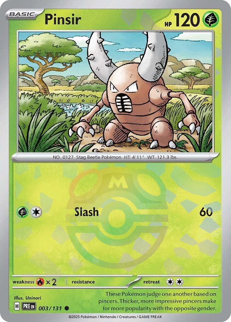 Pinsir (003/131) (Master Ball Pattern) [Scarlet & Violet: Prismatic Evolutions] | Card Merchant Takapuna
