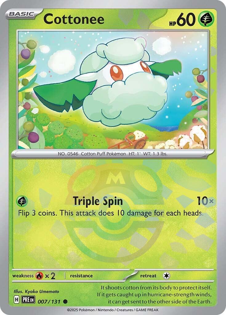 Cottonee (007/131) (Master Ball Pattern) [Scarlet & Violet: Prismatic Evolutions] | Card Merchant Takapuna