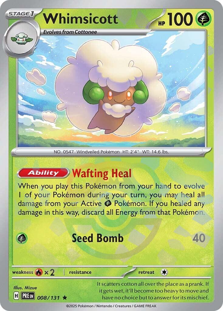 Whimsicott (008/131) (Master Ball Pattern) [Scarlet & Violet: Prismatic Evolutions] | Card Merchant Takapuna