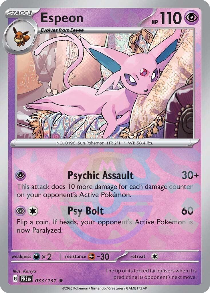 Espeon (033/131) (Master Ball Pattern) [Scarlet & Violet: Prismatic Evolutions] | Card Merchant Takapuna