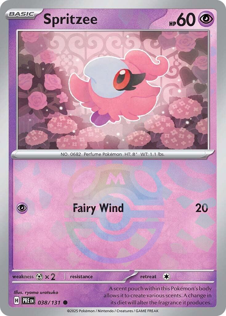 Spritzee (038/131) (Master Ball Pattern) [Scarlet & Violet: Prismatic Evolutions] | Card Merchant Takapuna
