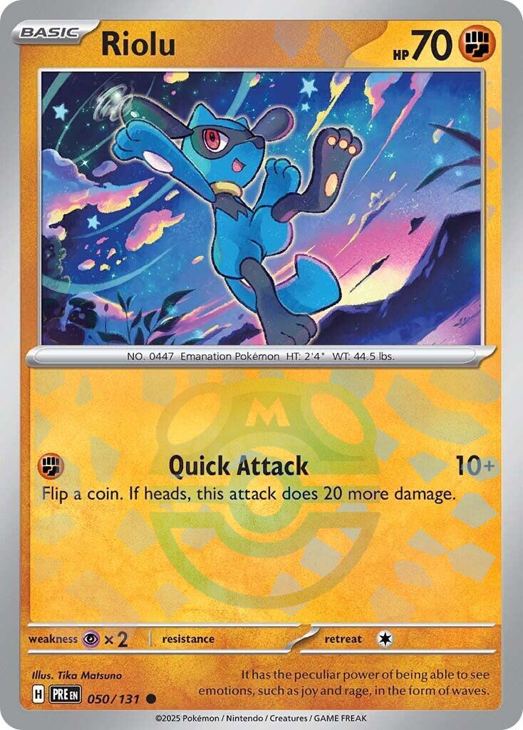 Riolu (050/131) (Master Ball Pattern) [Scarlet & Violet: Prismatic Evolutions] | Card Merchant Takapuna