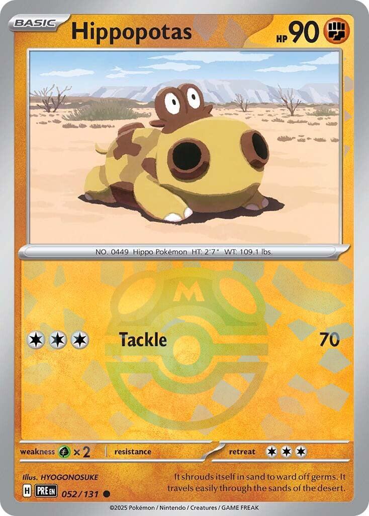Hippopotas (052/131) (Master Ball Pattern) [Scarlet & Violet: Prismatic Evolutions] | Card Merchant Takapuna