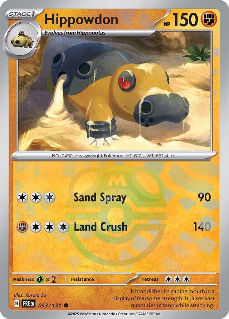 Hippowdon (053/131) (Master Ball Pattern) [Scarlet & Violet: Prismatic Evolutions] | Card Merchant Takapuna