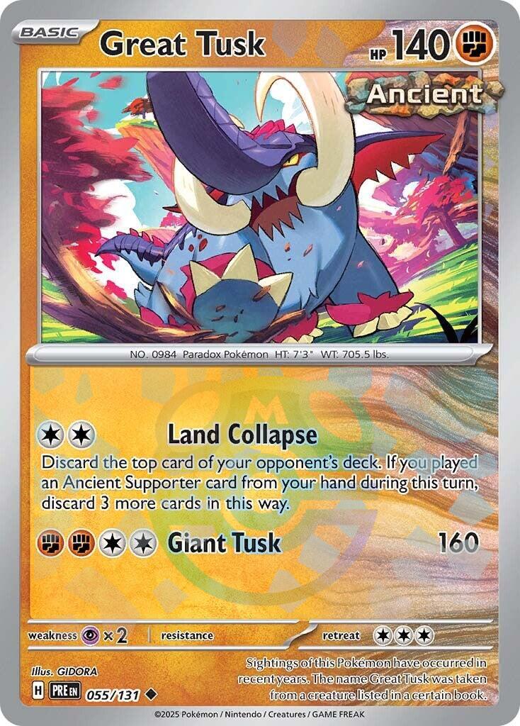 Great Tusk (055/131) (Master Ball Pattern) [Scarlet & Violet: Prismatic Evolutions] | Card Merchant Takapuna