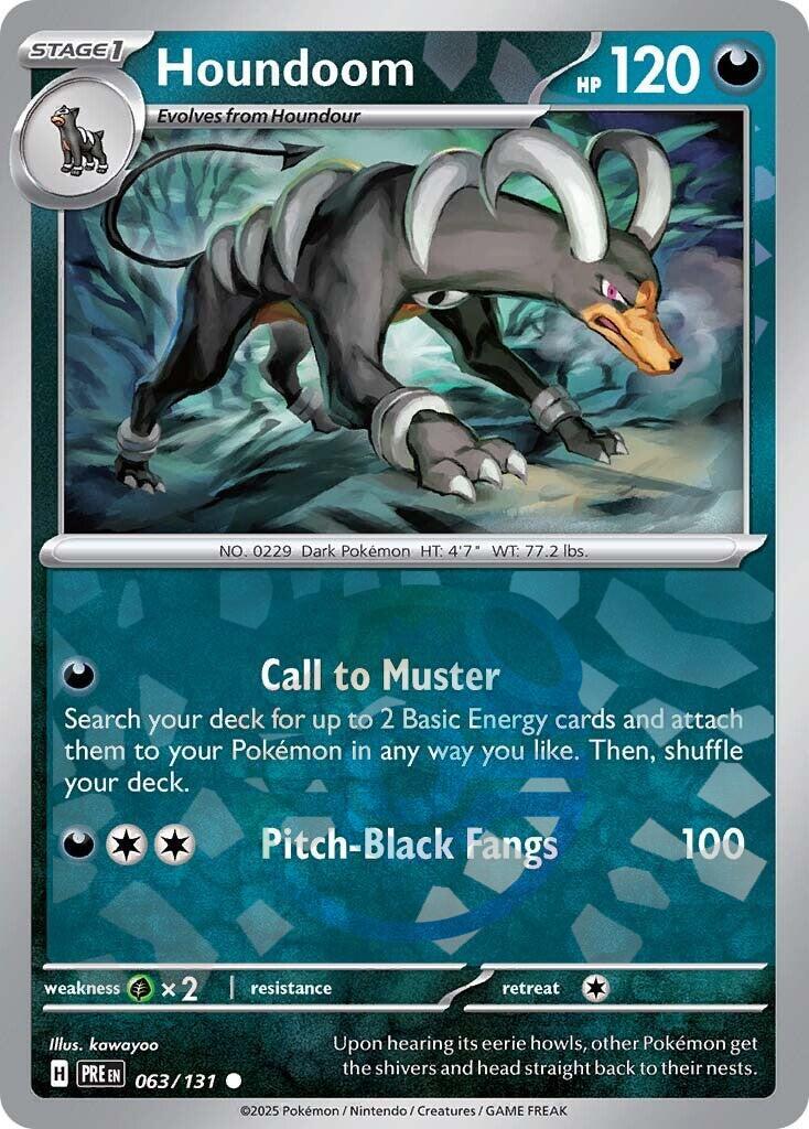 Houndoom (063/131) (Master Ball Pattern) [Scarlet & Violet: Prismatic Evolutions] | Card Merchant Takapuna