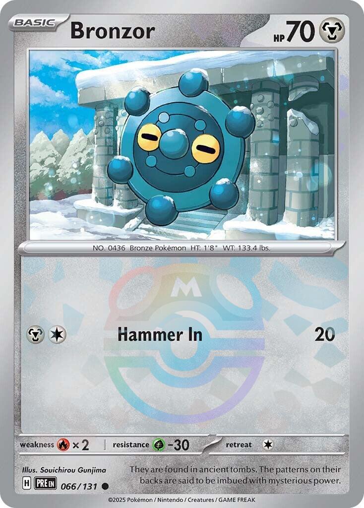 Bronzor (066/131) (Master Ball Pattern) [Scarlet & Violet: Prismatic Evolutions] | Card Merchant Takapuna