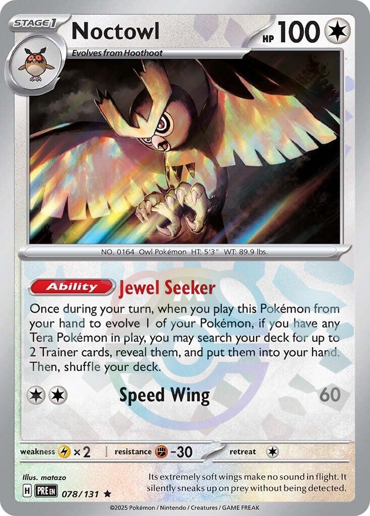 Noctowl (078/131) (Master Ball Pattern) [Scarlet & Violet: Prismatic Evolutions] | Card Merchant Takapuna