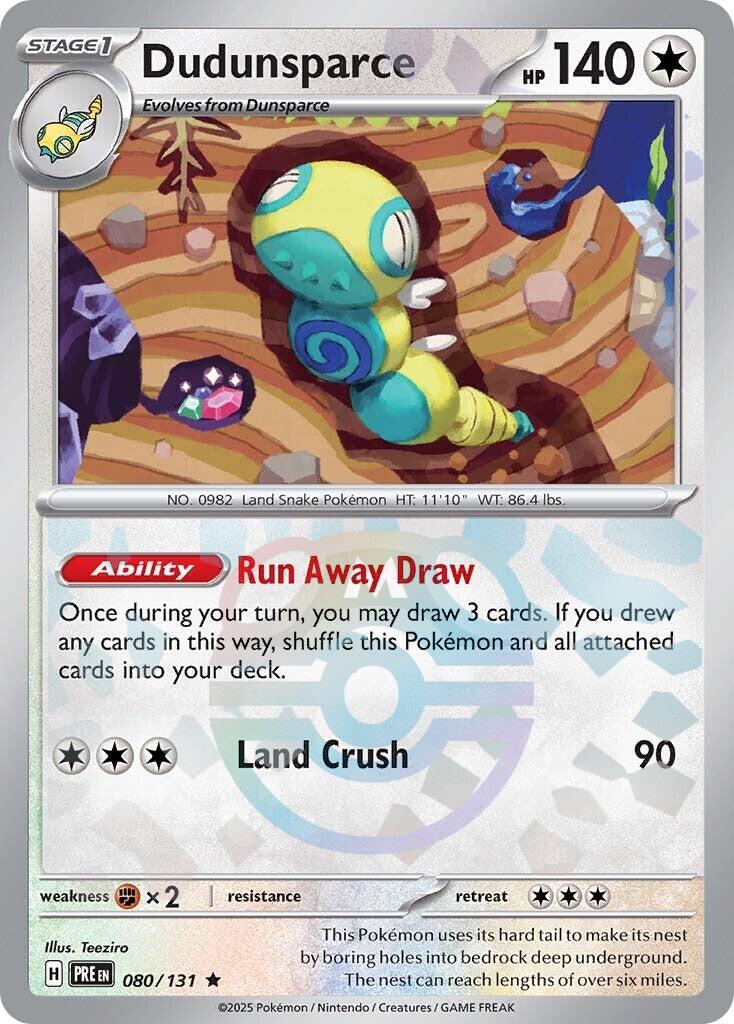Dudunsparce (080/131) (Master Ball Pattern) [Scarlet & Violet: Prismatic Evolutions] | Card Merchant Takapuna