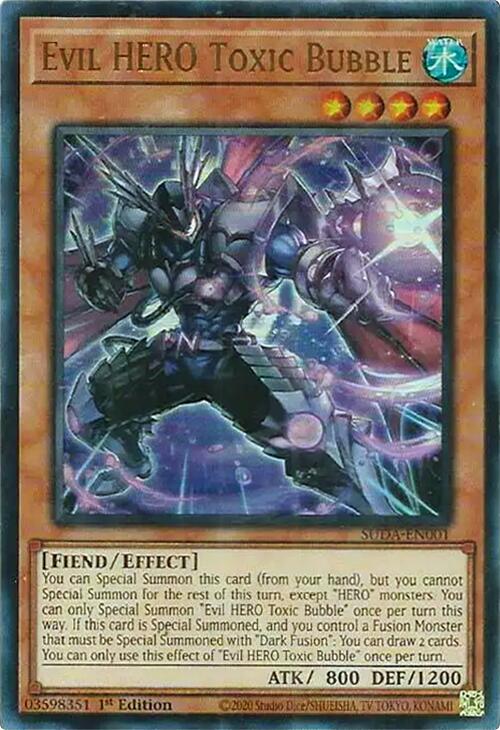 Evil HERO Toxic Bubble [SUDA-EN001] Ultra Rare | Card Merchant Takapuna