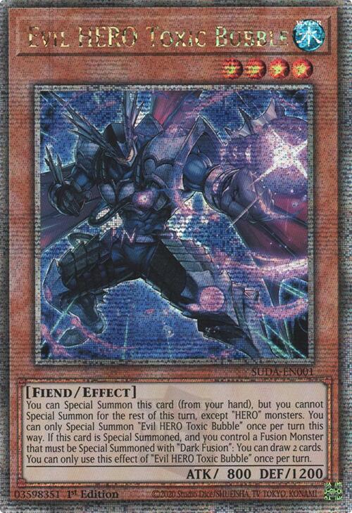 Evil HERO Toxic Bubble (Quarter Century Secret Rare) [SUDA-EN001] Quarter Century Secret Rare | Card Merchant Takapuna