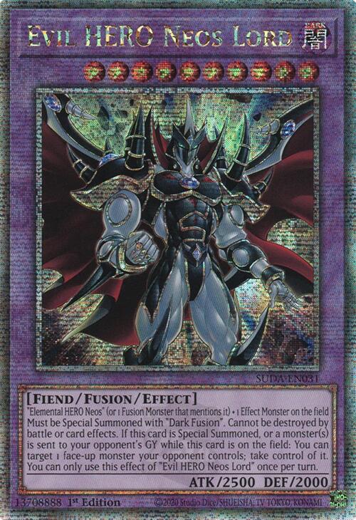 Evil HERO Neos Lord (Quarter Century Secret Rare) [SUDA-EN031] Quarter Century Secret Rare | Card Merchant Takapuna
