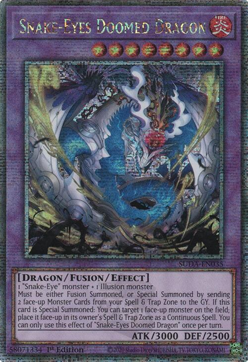 Snake-Eyes Doomed Dragon (Quarter Century Secret Rare) [SUDA-EN035] Quarter Century Secret Rare | Card Merchant Takapuna