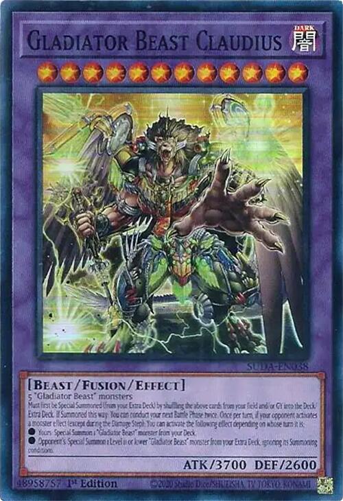 Gladiator Beast Claudius [SUDA-EN038] Super Rare | Card Merchant Takapuna