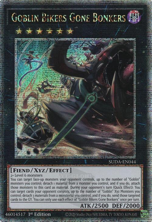 Goblin Bikers Gone Bonkers (Quarter Century Secret Rare) [SUDA-EN044] Quarter Century Secret Rare | Card Merchant Takapuna