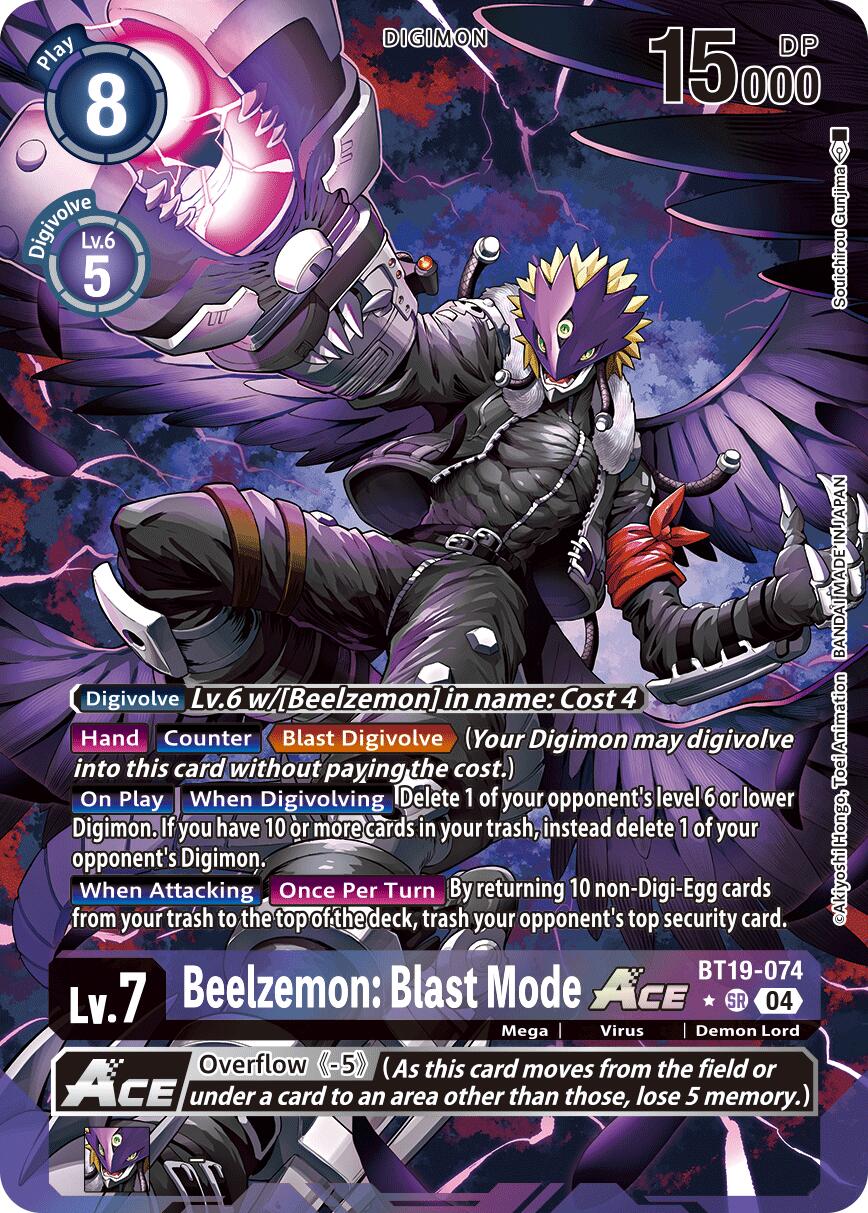 Beelzemon: Blast Mode ACE [BT19-074] (Alternate Art) [Release Special Booster Ver.2.5] | Card Merchant Takapuna