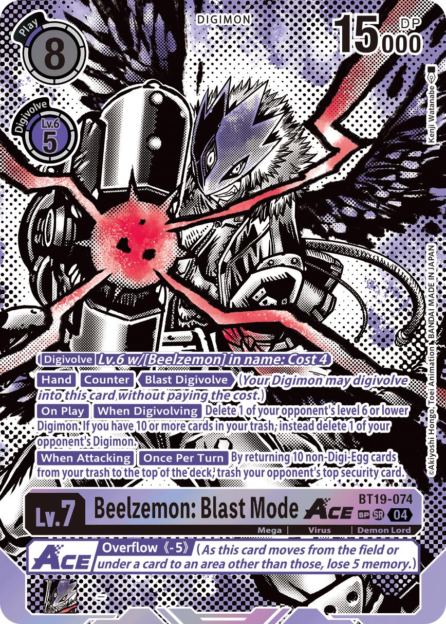 Beelzemon: Blast Mode ACE [BT19-074] (Textured) [Release Special Booster Ver.2.5] | Card Merchant Takapuna