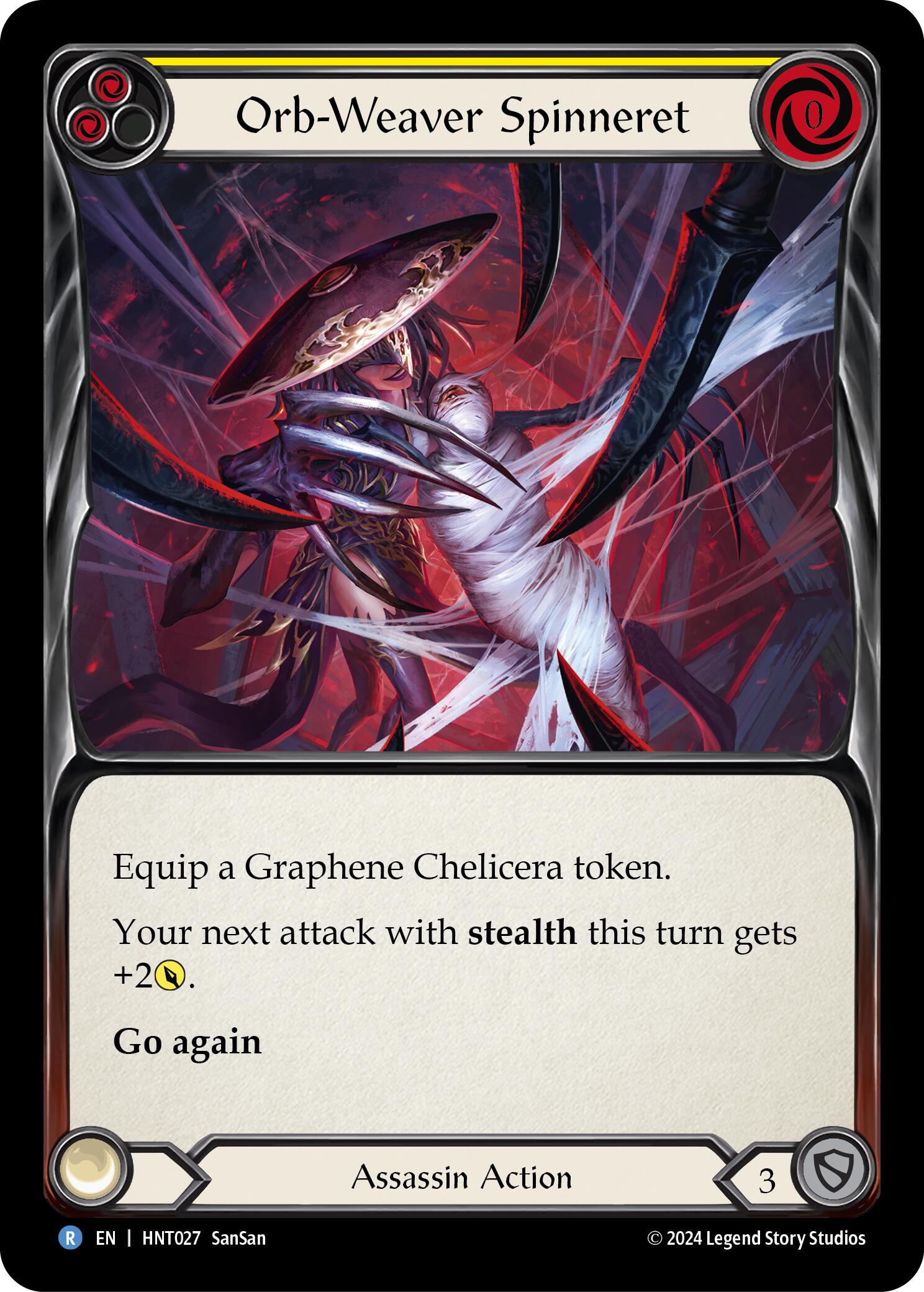 Orb-Weaver Spinneret (Yellow) [HNT027] (The Hunted)  Rainbow Foil | Card Merchant Takapuna
