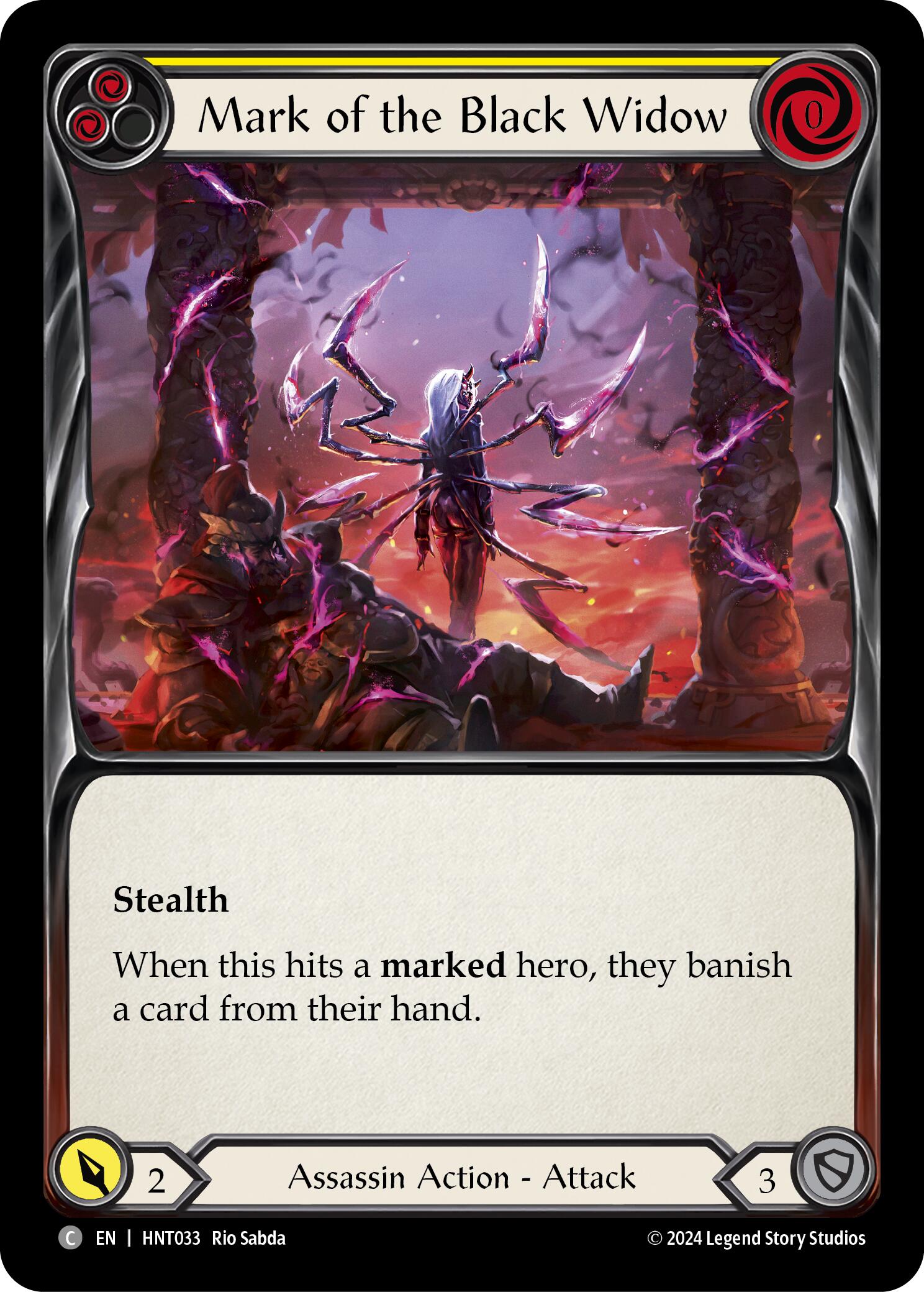 Mark of the Black Widow (Yellow) [HNT033] (The Hunted)  Rainbow Foil | Card Merchant Takapuna