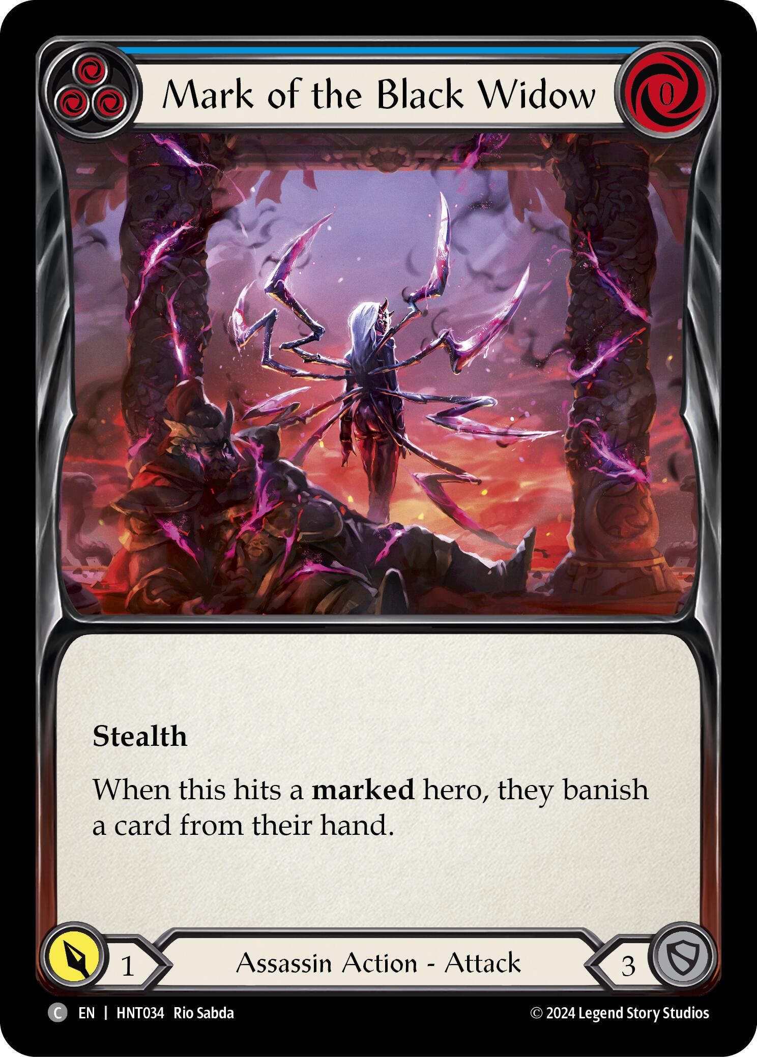 Mark of the Black Widow (Blue) [HNT034] (The Hunted)  Rainbow Foil | Card Merchant Takapuna