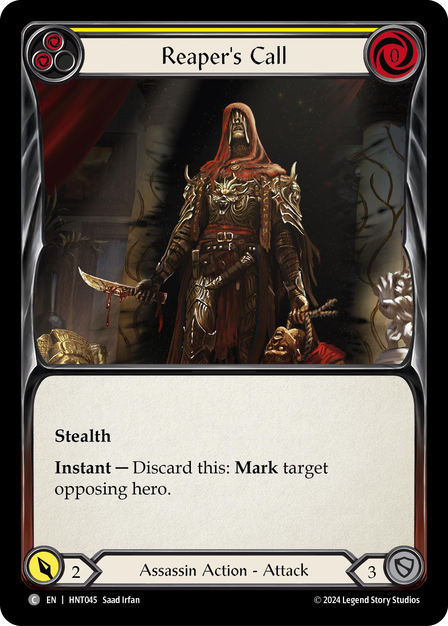 Reaper's Call (Yellow) [HNT045] (The Hunted)  Rainbow Foil | Card Merchant Takapuna