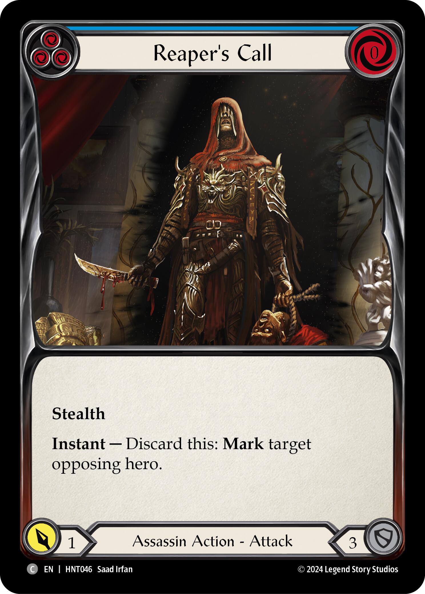 Reaper's Call (Blue) [HNT046] (The Hunted)  Rainbow Foil | Card Merchant Takapuna