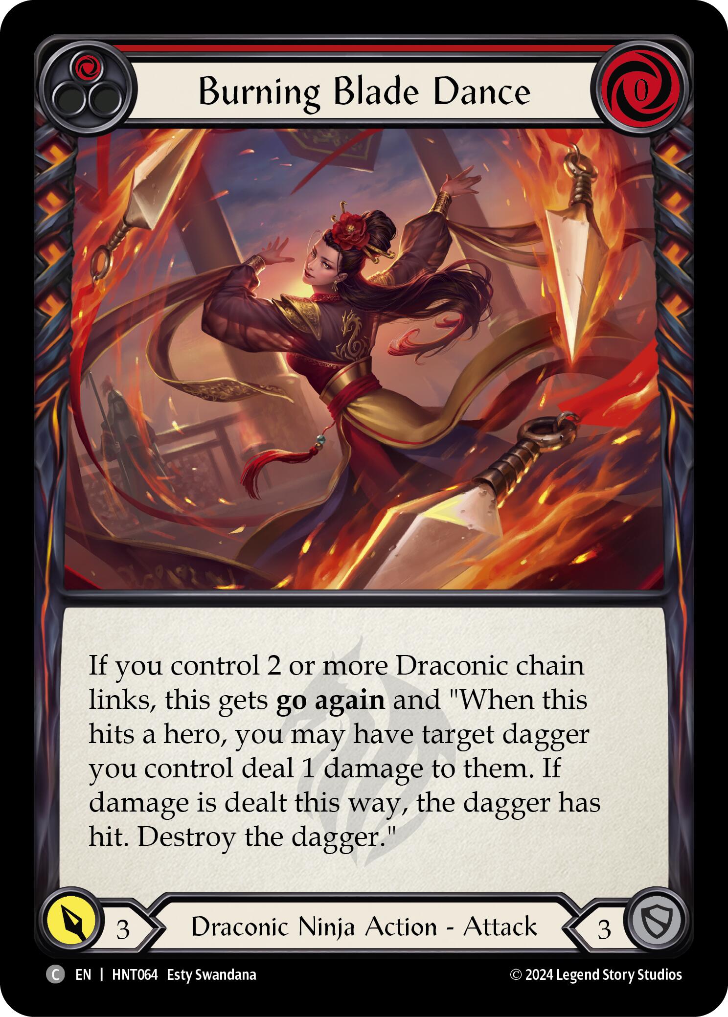 Burning Blade Dance (Red) [HNT064] (The Hunted) | Card Merchant Takapuna