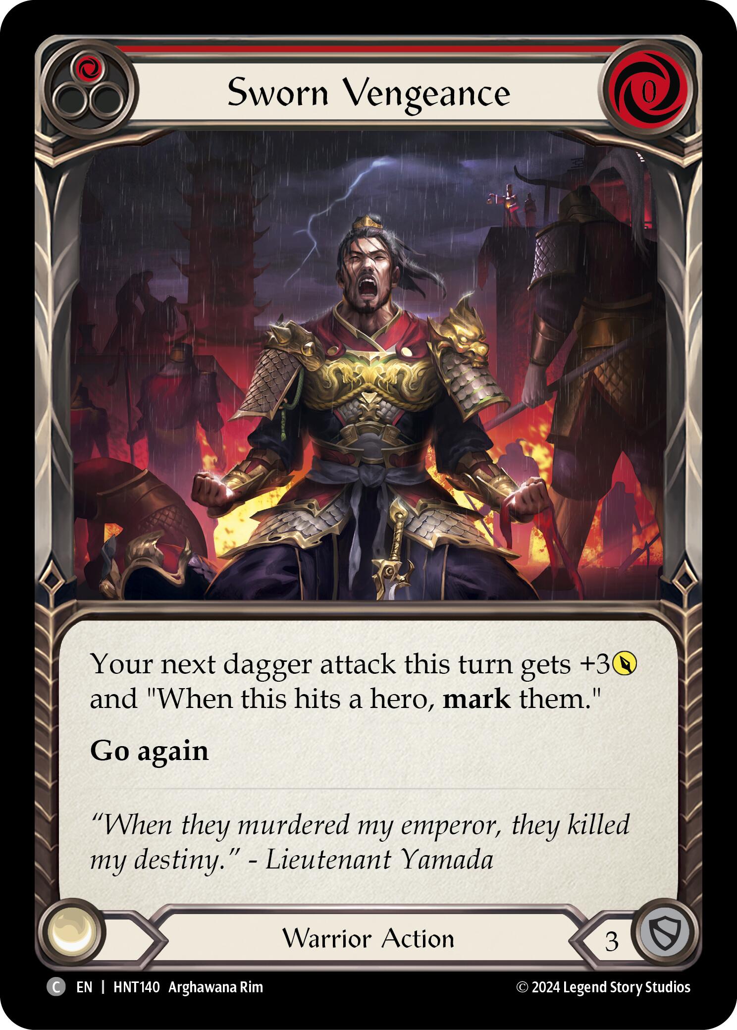 Sworn Vengeance (Red) [HNT140] (The Hunted)  Rainbow Foil | Card Merchant Takapuna