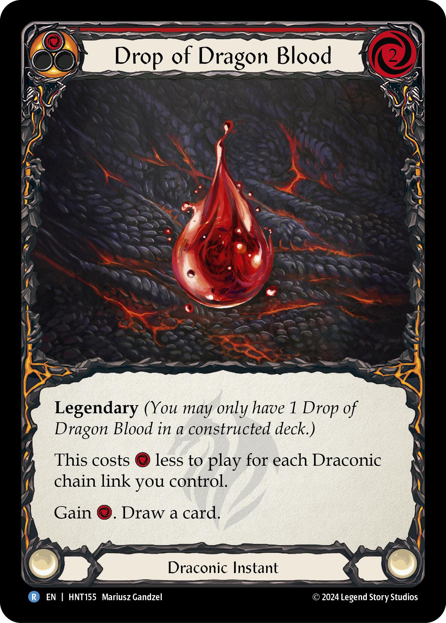 Drop of Dragon Blood (Red) [HNT155] (The Hunted)  Rainbow Foil | Card Merchant Takapuna
