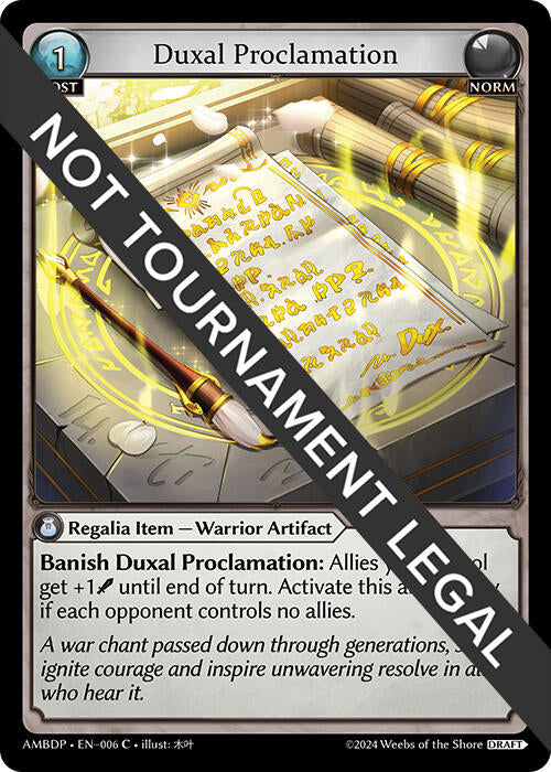Duxal Proclamation (006) [Mortal Ambition Draft Pack] | Card Merchant Takapuna
