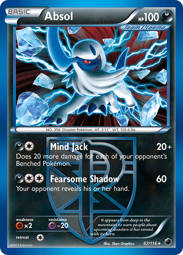 Absol (67/116) [Black & White: Plasma Freeze] | Card Merchant Takapuna