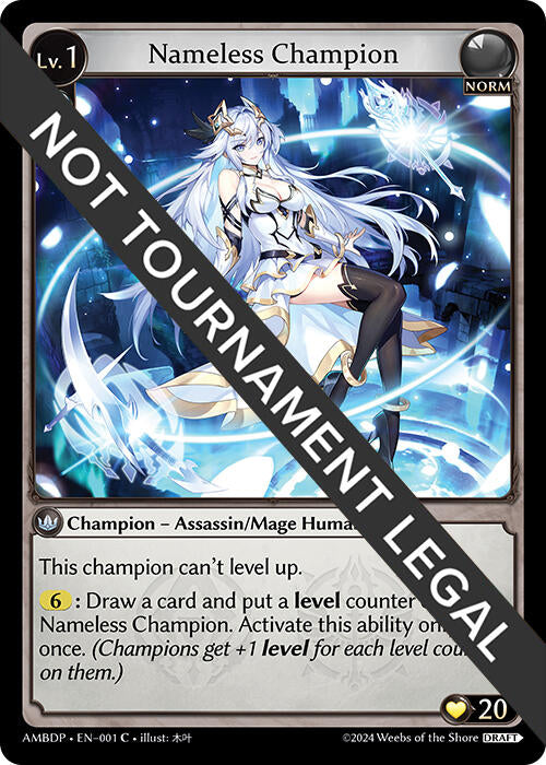 Nameless Champion (Assassin/Mage) (001) [Mortal Ambition Draft Pack] | Card Merchant Takapuna