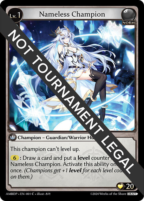 Nameless Champion (Guardian/Warrior) (001) [Mortal Ambition Draft Pack] | Card Merchant Takapuna