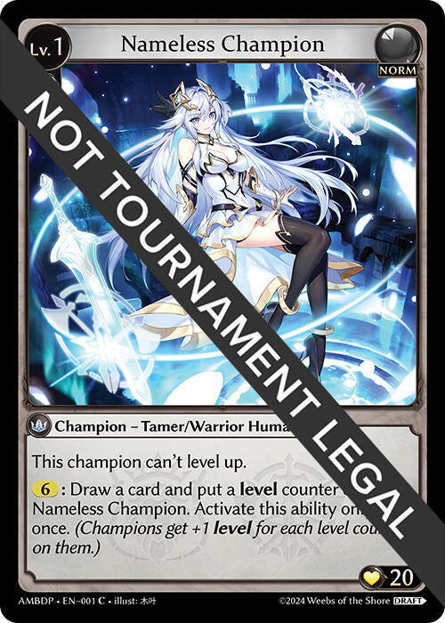 Nameless Champion (Tamer/Warrior) (001) [Mortal Ambition Draft Pack] | Card Merchant Takapuna
