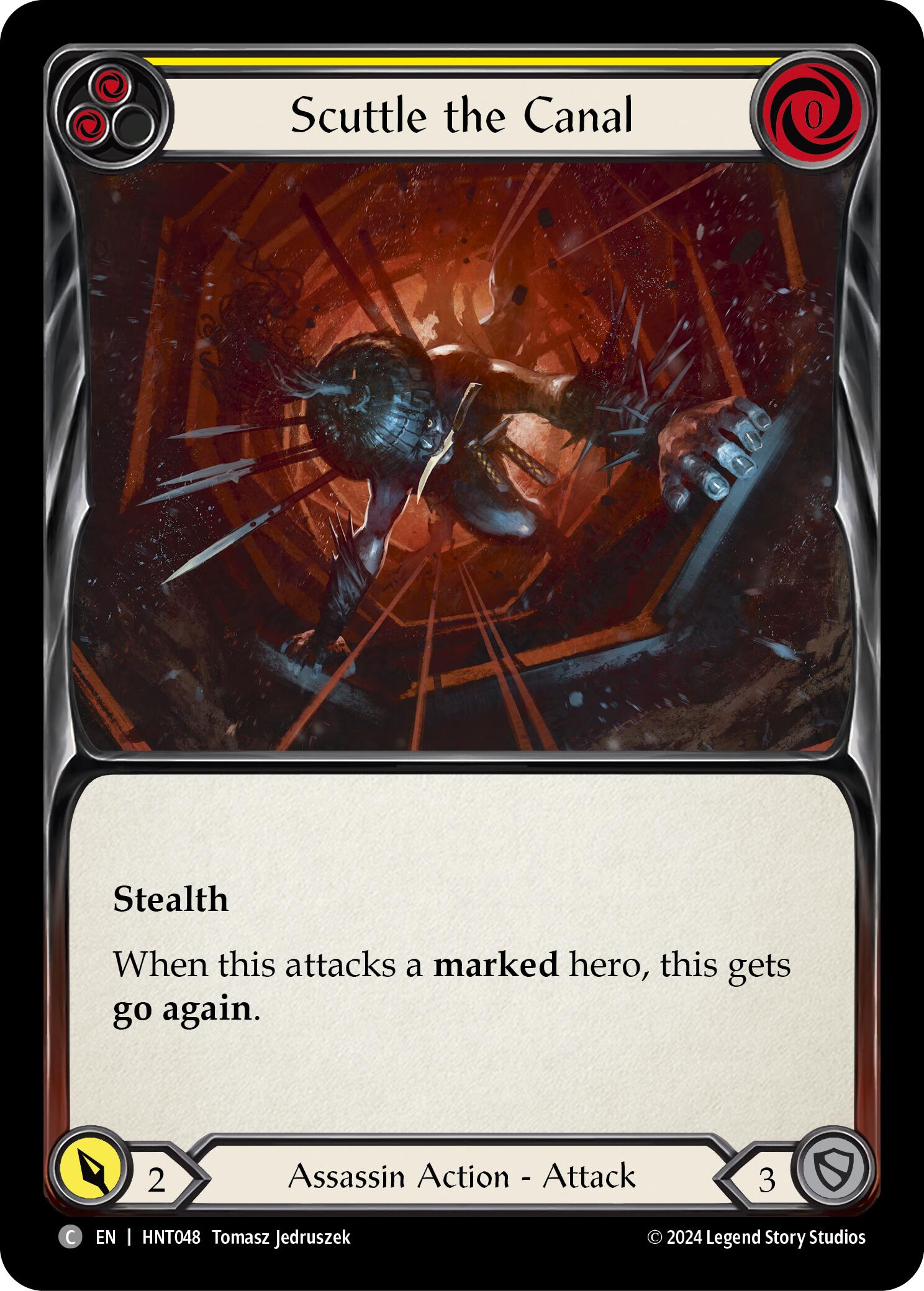 Scuttle the Canal (Yellow) [HNT048] (The Hunted)  Rainbow Foil | Card Merchant Takapuna