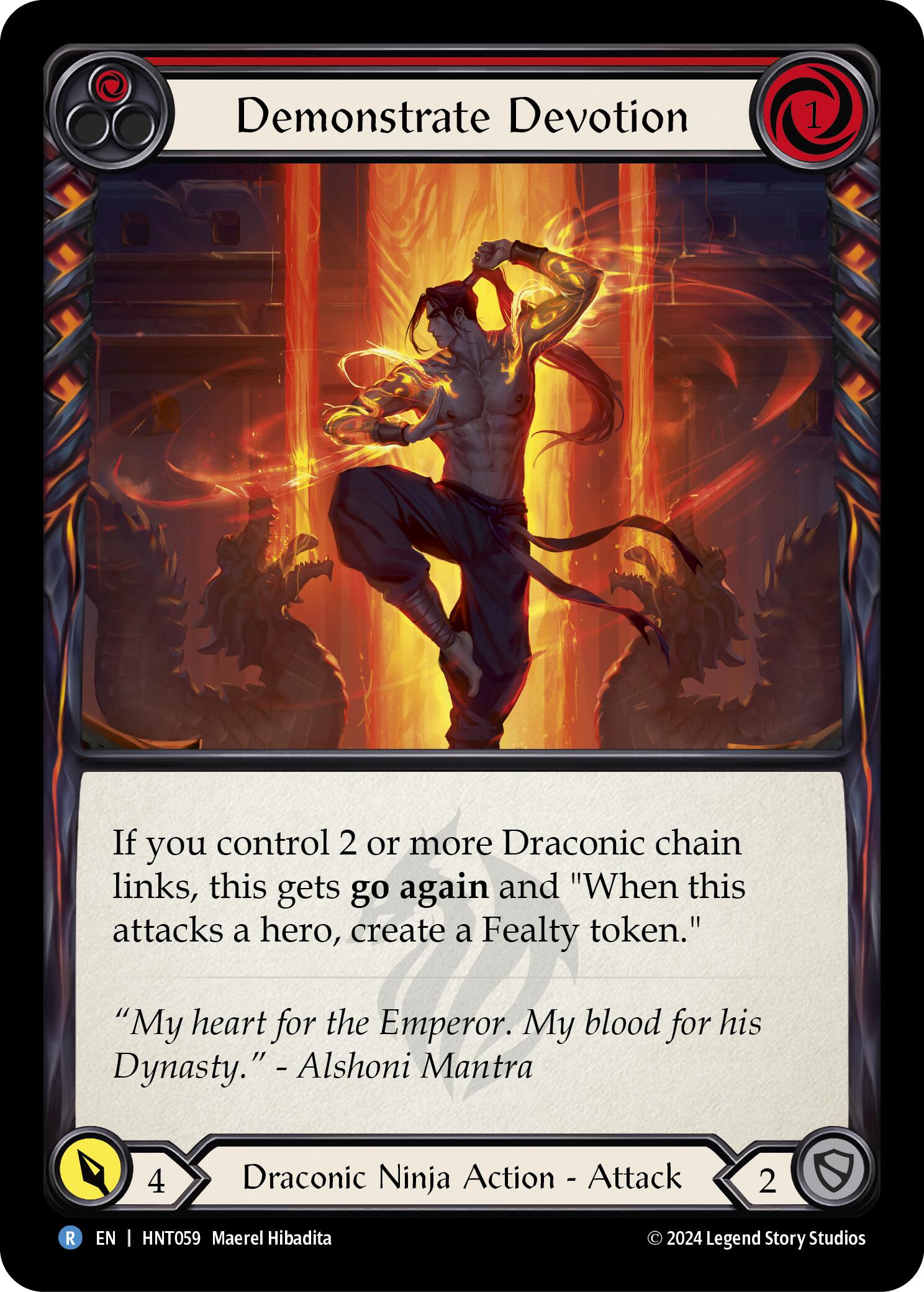 Demonstrate Devotion (Red) [HNT059] (The Hunted)  Rainbow Foil | Card Merchant Takapuna