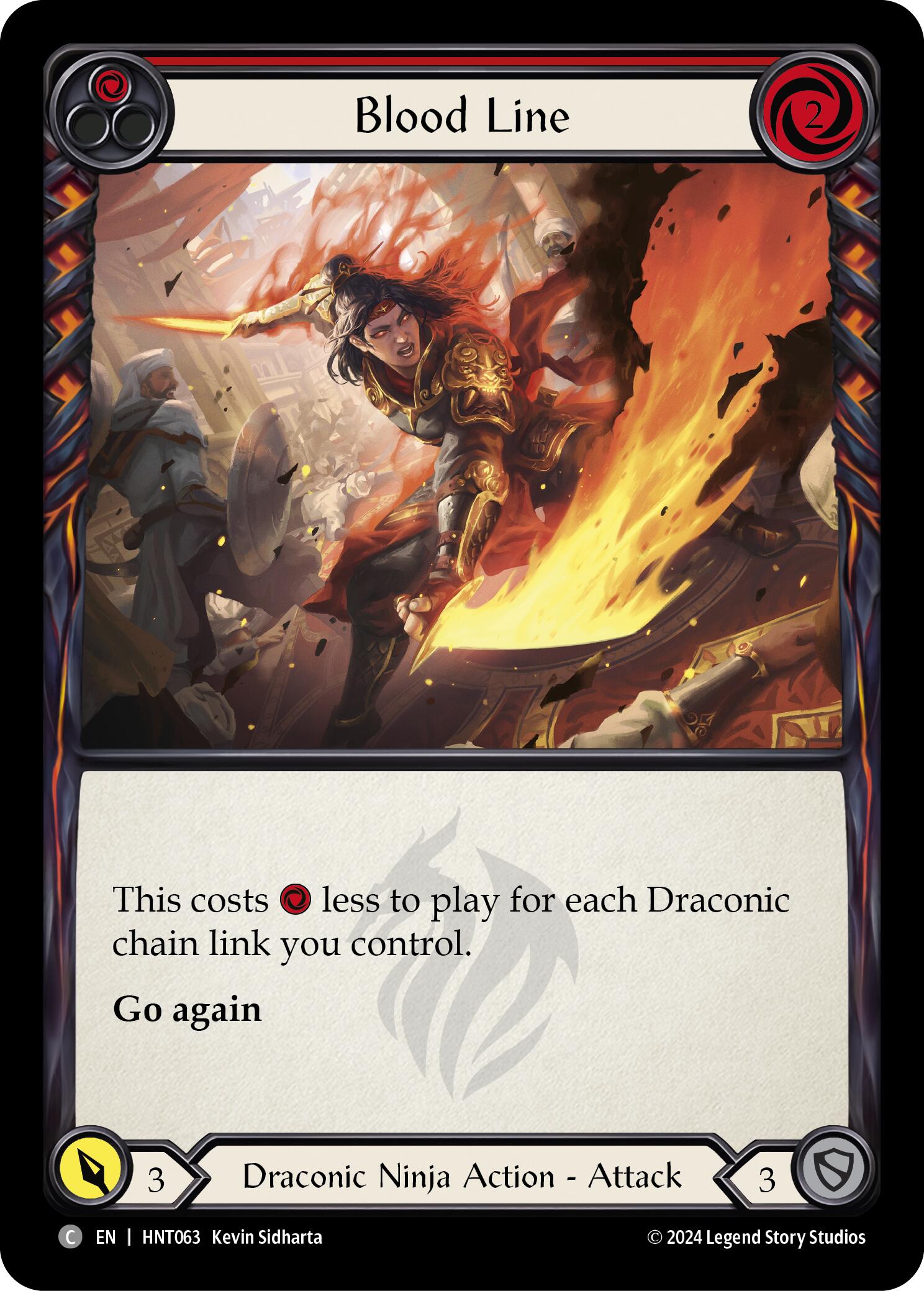 Blood Line (Red) [HNT063] (The Hunted)  Rainbow Foil | Card Merchant Takapuna