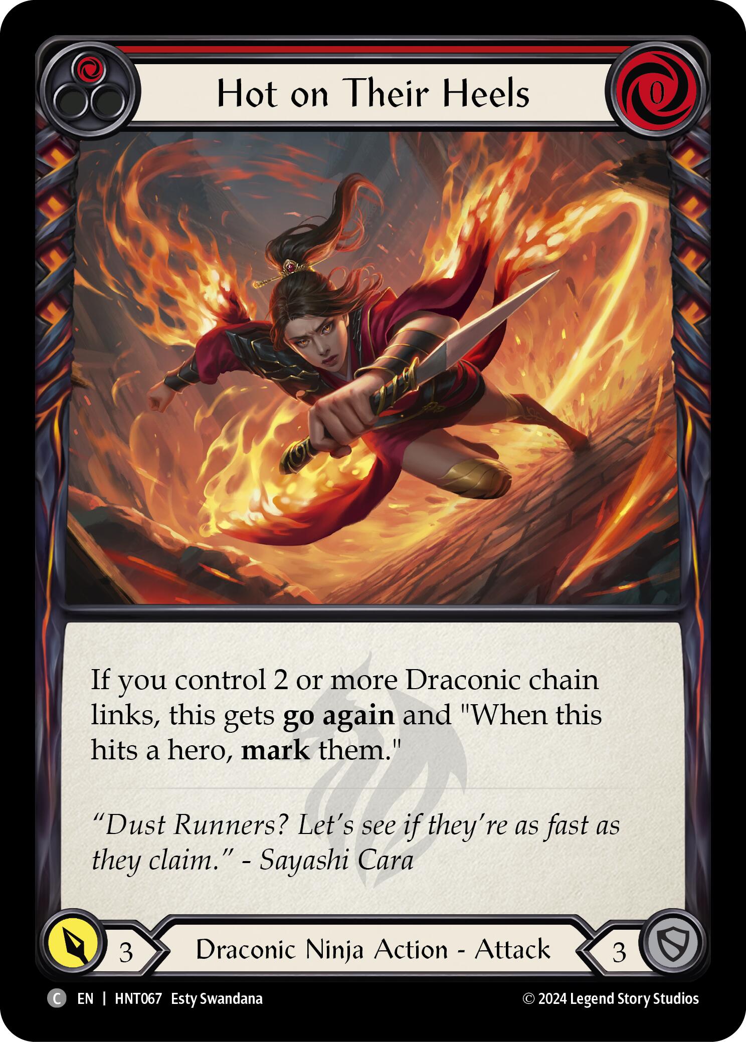 Hot on Their Heels (Red) [HNT067] (The Hunted) | Card Merchant Takapuna