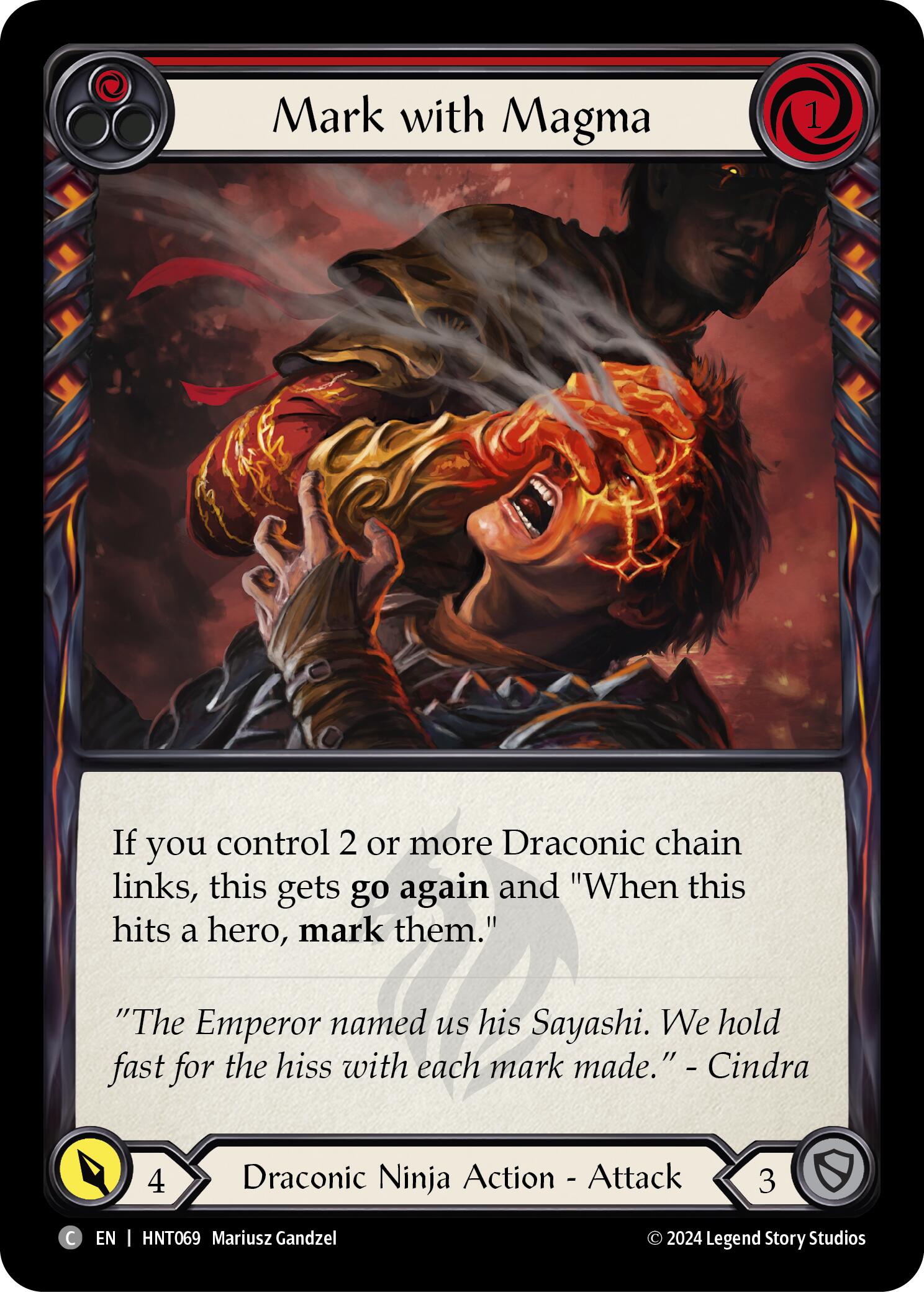 Mark with Magma (Red) [HNT069] (The Hunted)  Rainbow Foil | Card Merchant Takapuna