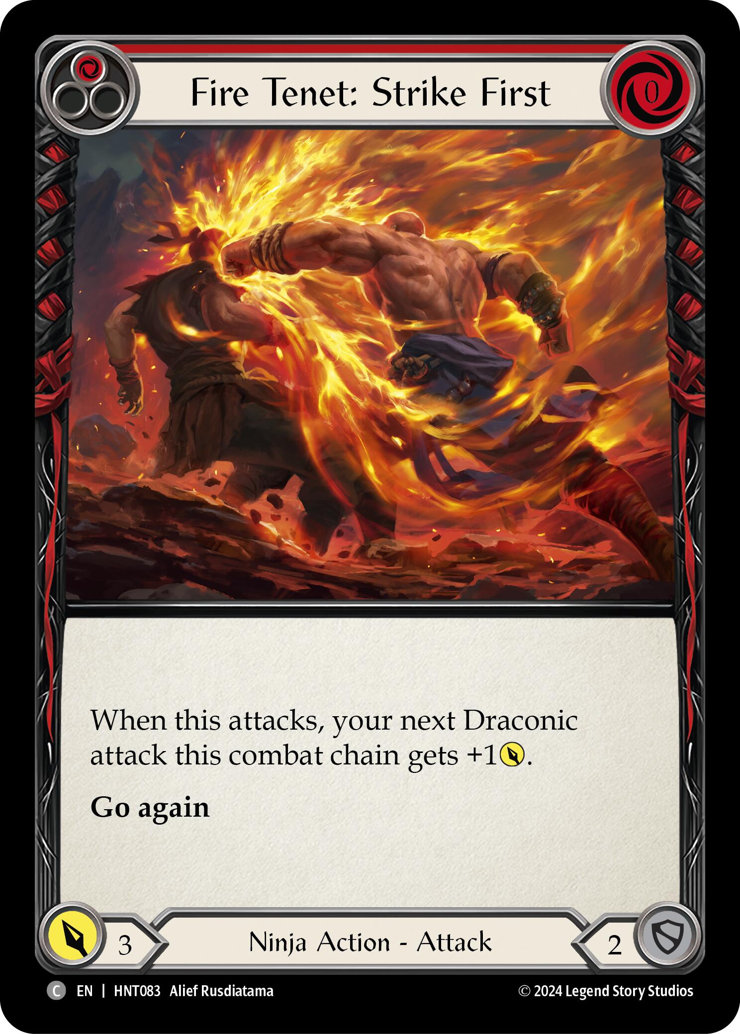 Fire Tenet: Strike First (Red) [HNT083] (The Hunted) | Card Merchant Takapuna