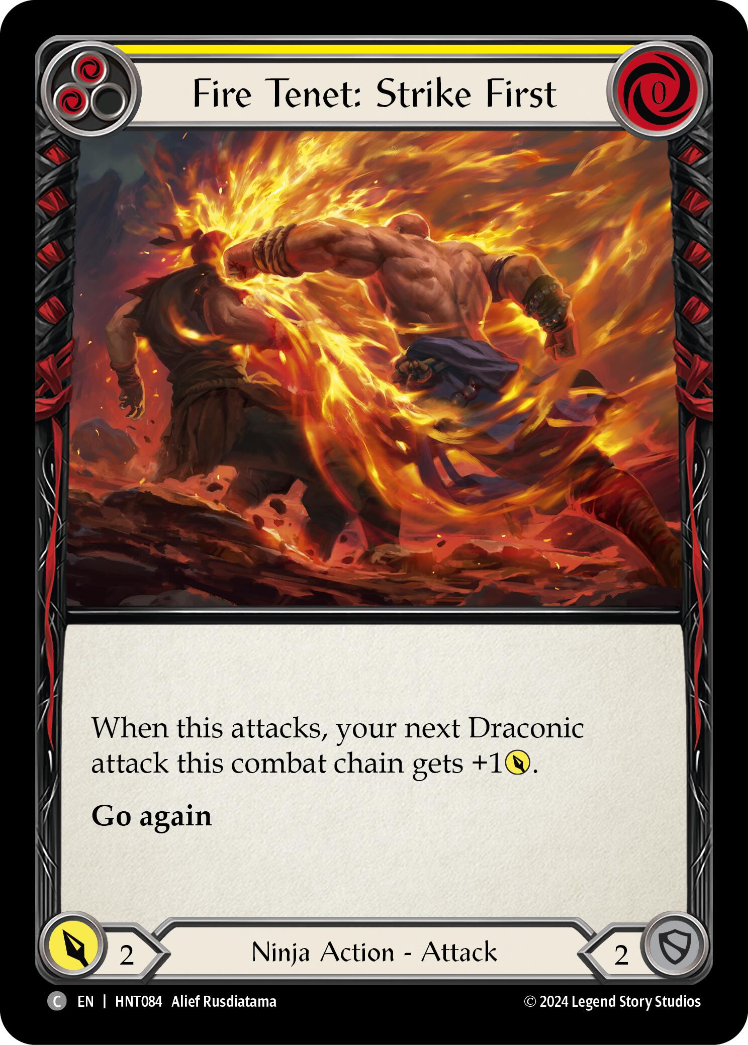 Fire Tenet: Strike First (Yellow) [HNT084] (The Hunted) | Card Merchant Takapuna