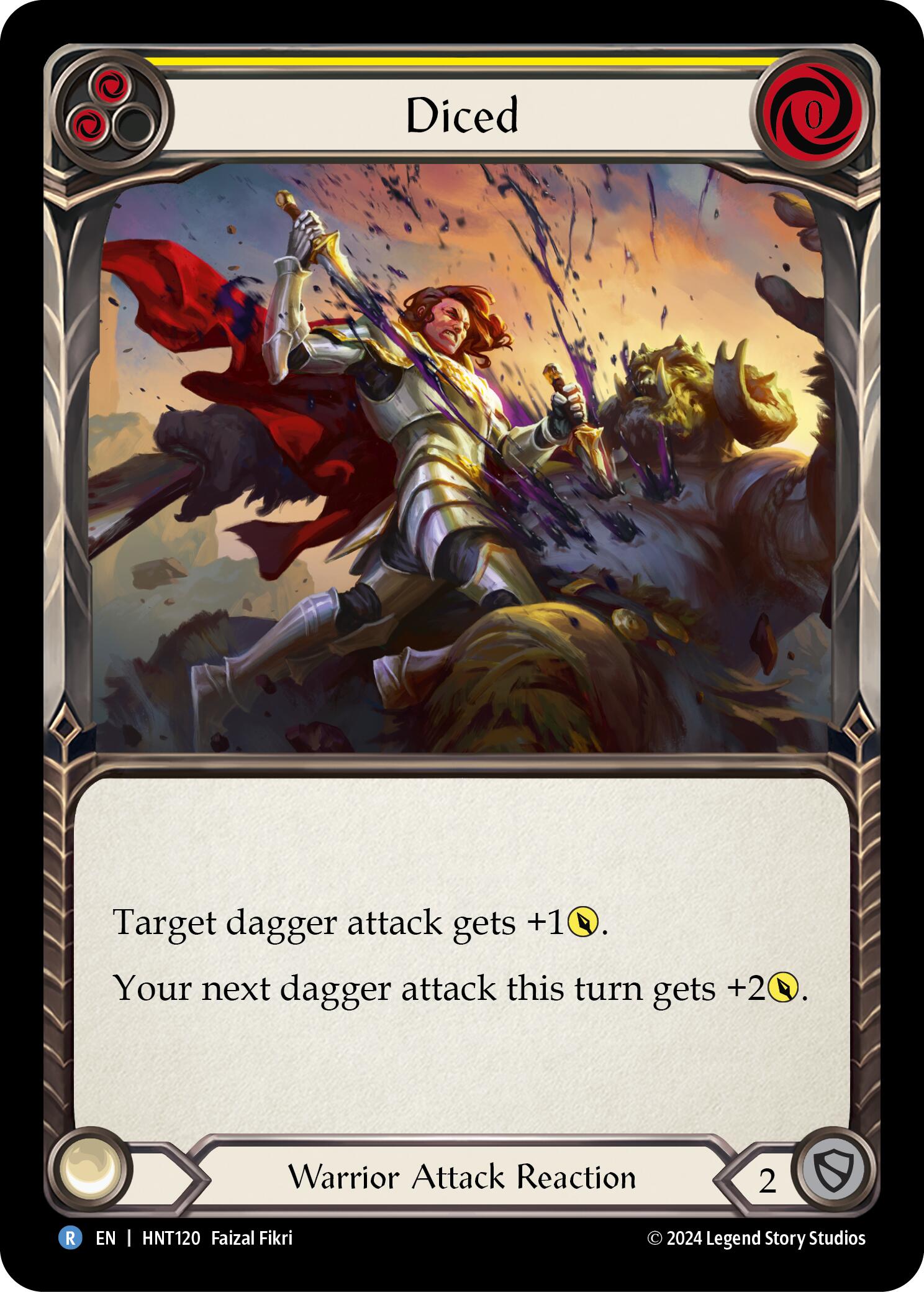 Diced (Yellow) [HNT120] (The Hunted)  Rainbow Foil | Card Merchant Takapuna