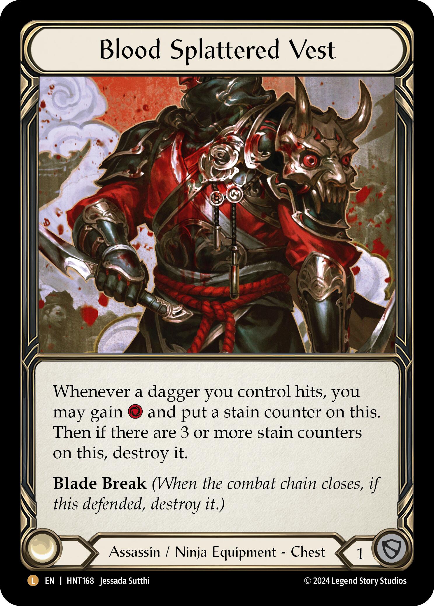 Blood Splattered Vest [HNT168] (The Hunted)  Rainbow Foil | Card Merchant Takapuna
